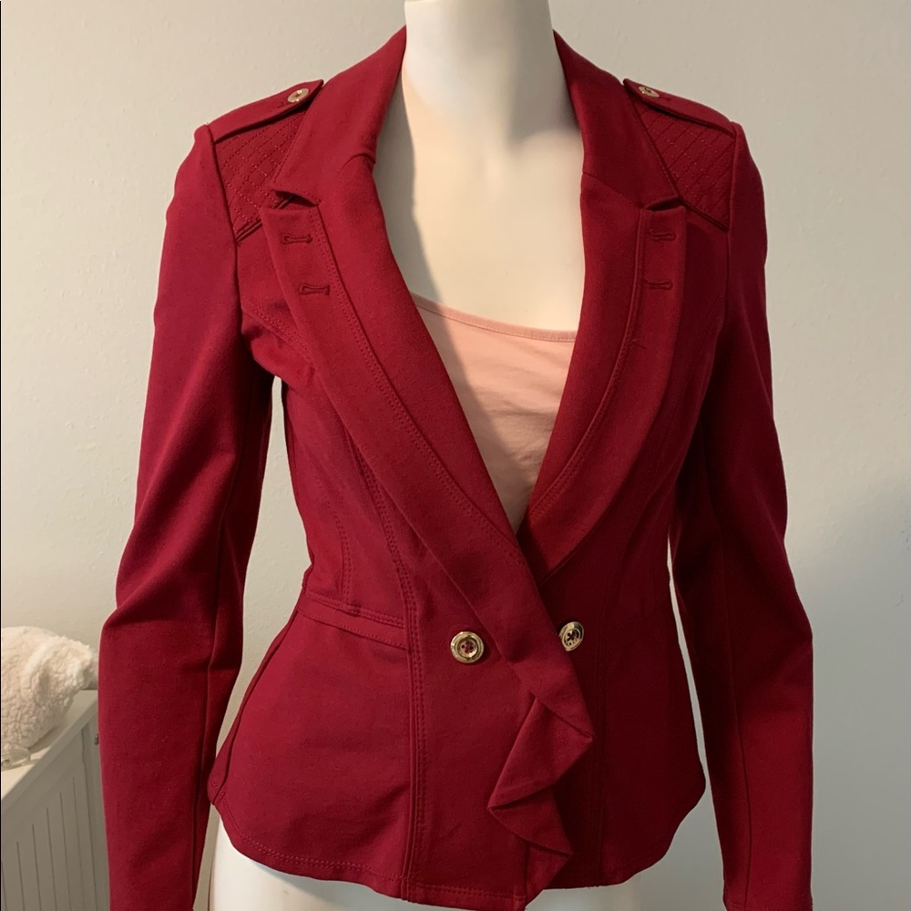 White House Black Market Soft Blazer Ruffle